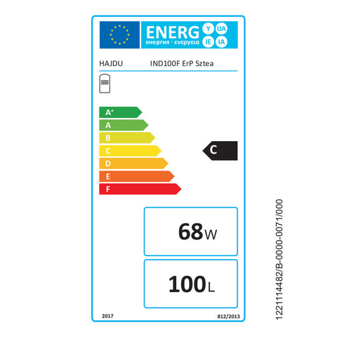Hajdu IND 100F ErP indirekt fűtésű fvt. fali, szteatitos, cirkulációs csonkkal