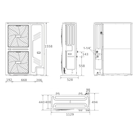 Hajdu HPAW-26 levegő-víz fűtési/hűtési hőszivattyú 26kW, 3fázis, R32