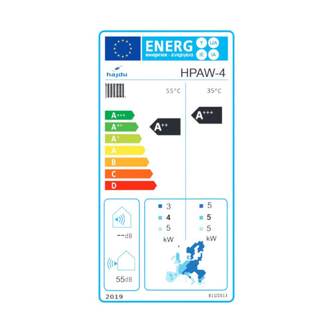 Hajdu HPAW -4 NE levegő-víz fűtési/hűtési hőszivattyú  4kW, 1fázis, R32, elektromos fűtés nélkül