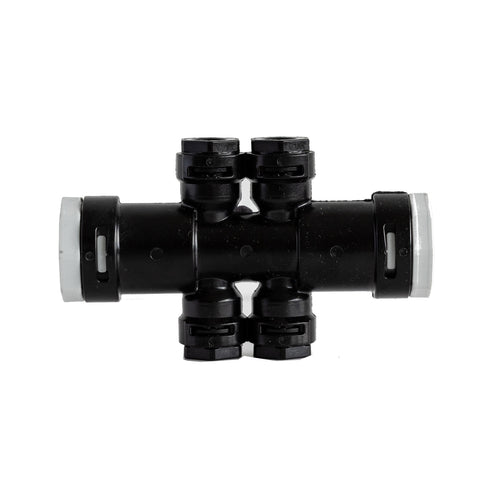 Hakatherm SkyFlow Push Alpex T-idom szűkített kereszt, dupla 20x2-10x1,3 szürke