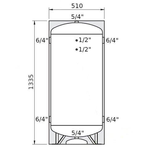 Heizer ACR-2 puffertároló szigeteléssel, glikolos vízre (-10°C +60°C), hőcserélő nélkül, 200l
