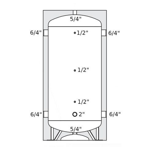 Heizer ACR-1-CH puffertároló folyadékhűtőhöz, szigetelés, (-10°C +90°C), hőcserélő nélkül, 100l