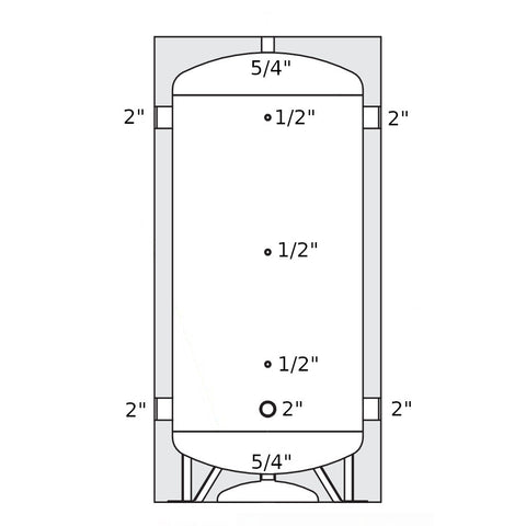 Heizer ACR-3-CH puffertároló folyadékhűtőhöz, szigetelés, (-10°C +90°C), hőcserélő nélkül, 300l