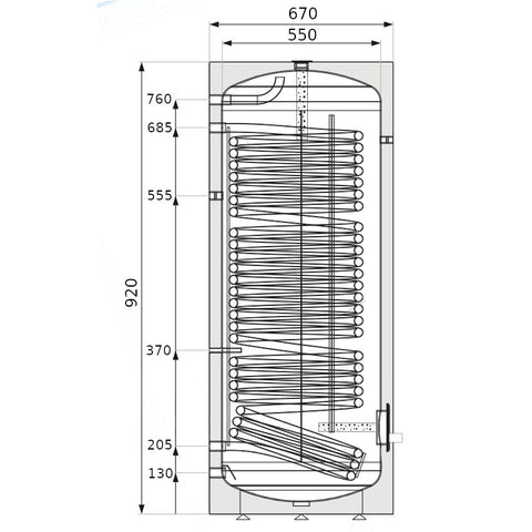 Heizer BSE-160 indirekt tároló hőszivattyúhoz álló,  fix szigetelés, 1 hőcserélő, 160l