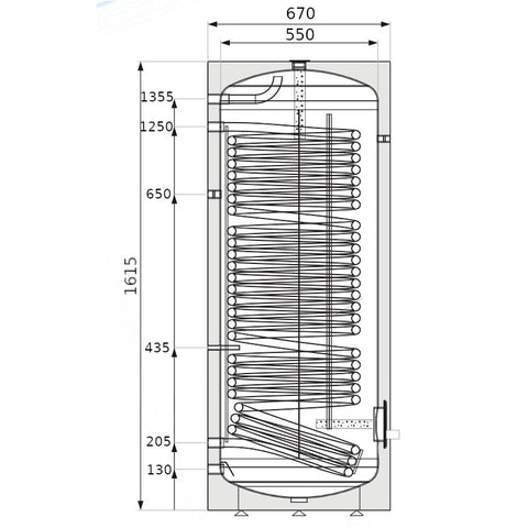 Heizer BSE-300 indirekt tároló hőszivattyúhoz álló,  fix szigetelés, 1 hőcserélő, 300l