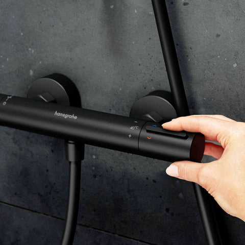 Hansgrohe Ecostat Element zuhany csaptelep termosztátos, matt fekete