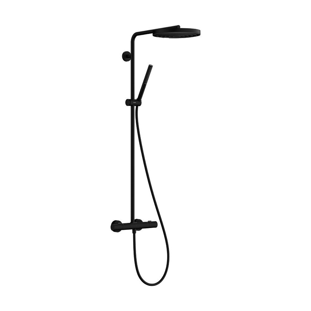 Hansgrohe Pulsify S Puro zuhanyrendszer termosztátos, kézizuhany 1jet, matt fekete