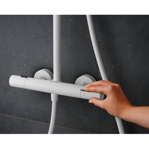 Hansgrohe Pulsify S Puro zuhanyrendszer termosztátos, kézizuhany 1jet, matt fehér