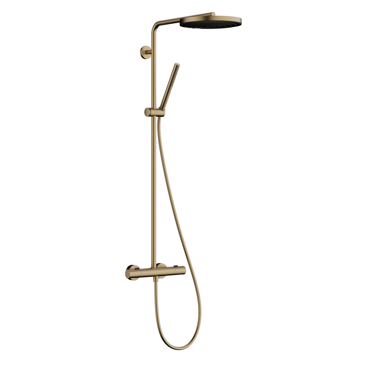 Hansgrohe Pulsify S Puro zuhanyrendszer termosztátos, EcoSmart, kézizuhany 1jet, szálcsiszolt bronz