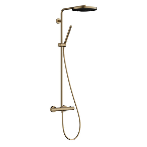 Hansgrohe Pulsify S Puro zuhanyrendszer termosztátos, EcoSmart, kézizuhany 1jet, szálcsiszolt bronz