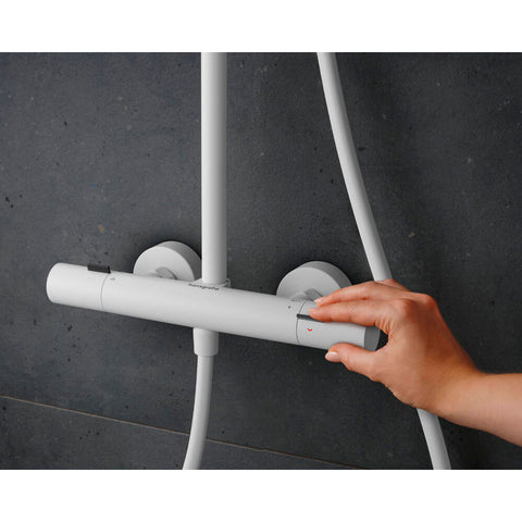 Hansgrohe Pulsify S Puro zuhanyrendszer termosztátos, kézizuhany 3jet, matt fehér