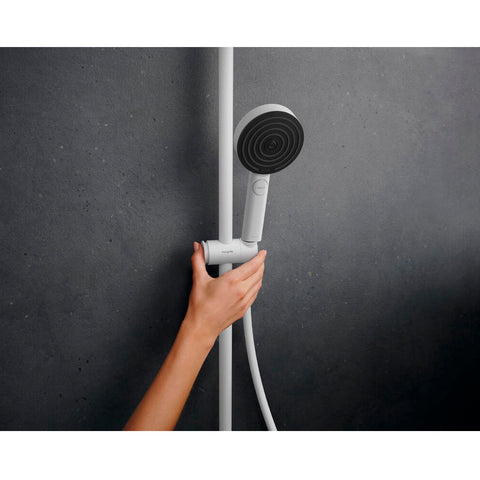 Hansgrohe Pulsify S Puro zuhanyrendszer termosztátos, kézizuhany 3jet, matt fehér