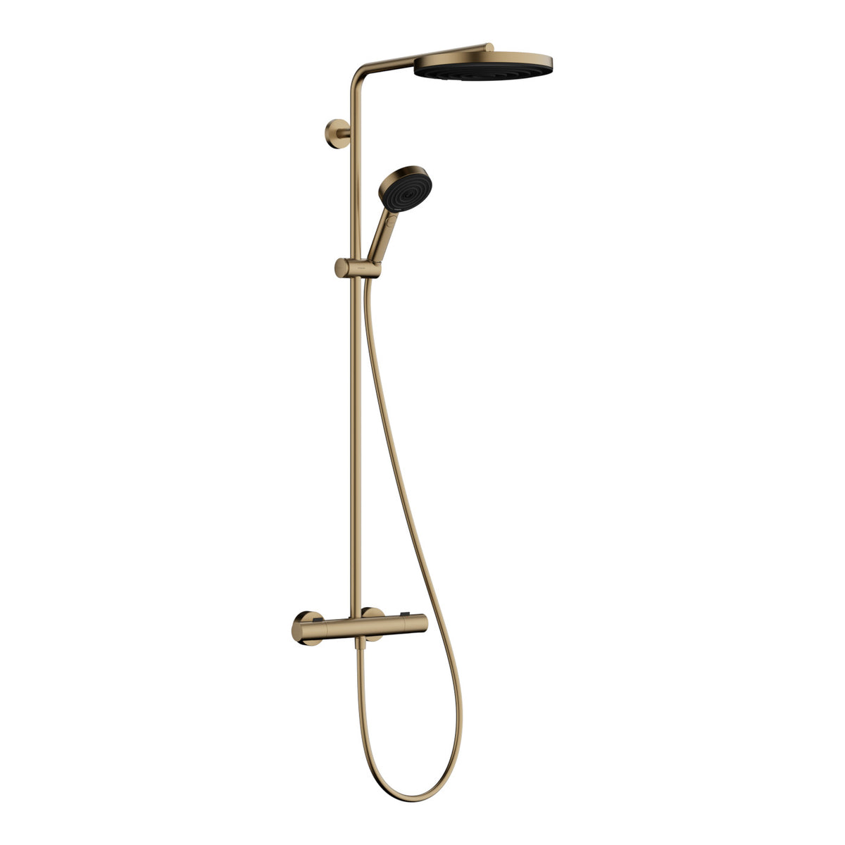 Hansgrohe Pulsify S Puro zuhanyrendszer termosztátos, EcoSmart, kézizuhany 3jet, szálcsiszolt bronz
