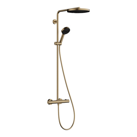 Hansgrohe Pulsify S Puro zuhanyrendszer termosztátos, EcoSmart, kézizuhany 3jet, szálcsiszolt bronz
