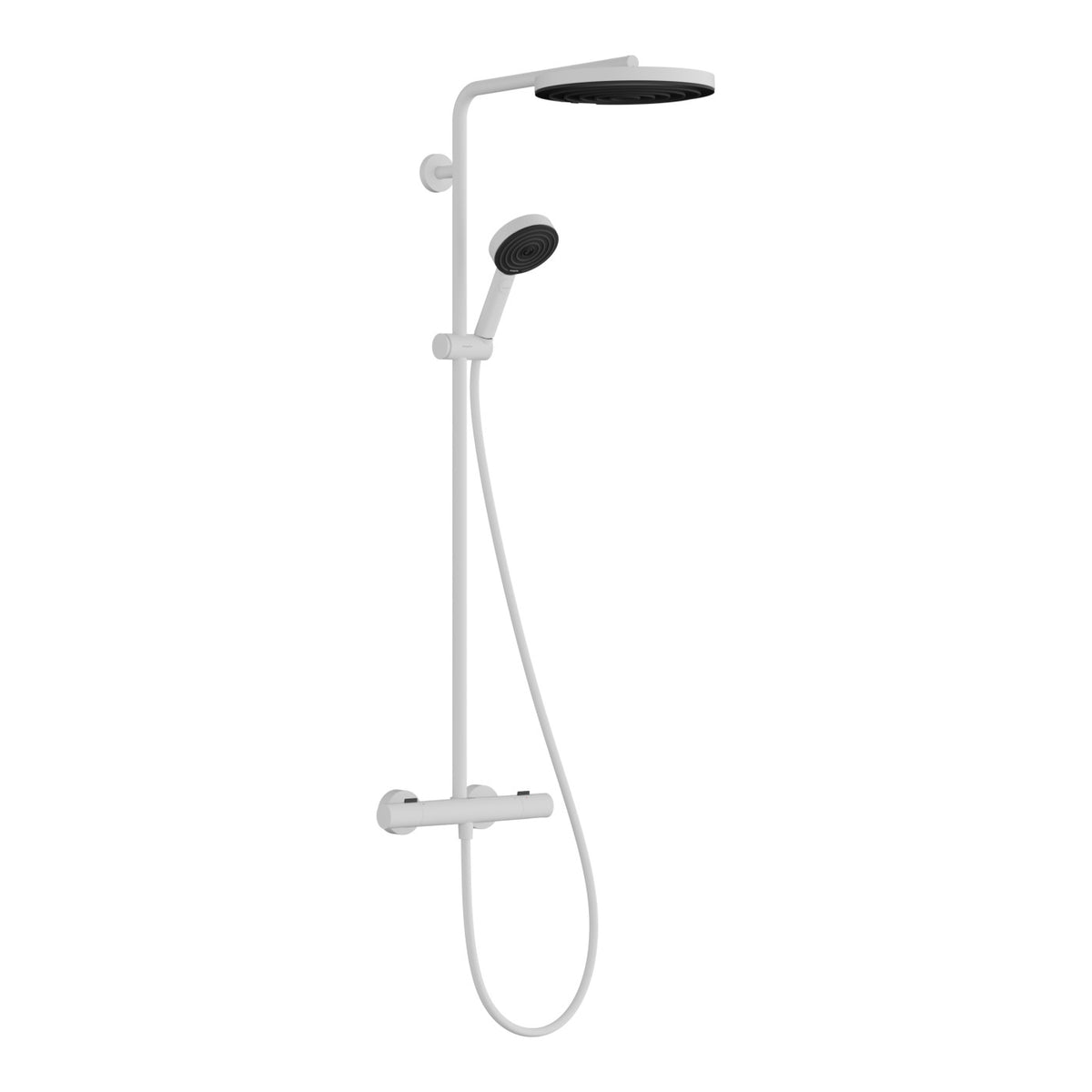 Hansgrohe Pulsify S Puro zuhanyrendszer termosztátos, EcoSmart, kézizuhany 3jet, matt fehér