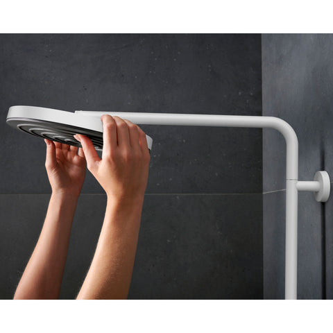 Hansgrohe Pulsify S Puro zuhanyrendszer termosztátos, EcoSmart, kézizuhany 3jet, matt fehér