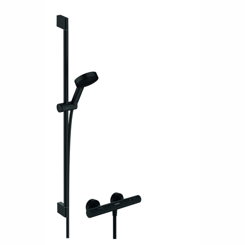 Hansgrohe Pulsify Select S zuhany rendszer termosztátos, 90cm-es zuhanyrúd, matt fekete