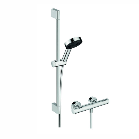 Hansgrohe Pulsify Select S zuhany rendszer termosztátos, 65cm-es zuhanyrúd, króm