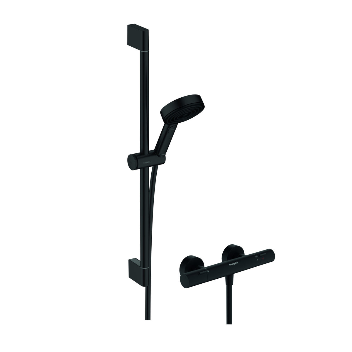Hansgrohe Pulsify Select S zuhany rendszer termosztátos, 65cm-es zuhanyrúd, matt fekete