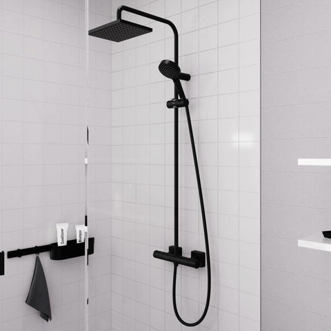 Hansgrohe Vernis Shape Showerpipe 230, 1 jet, termosztáttal, matt fekete