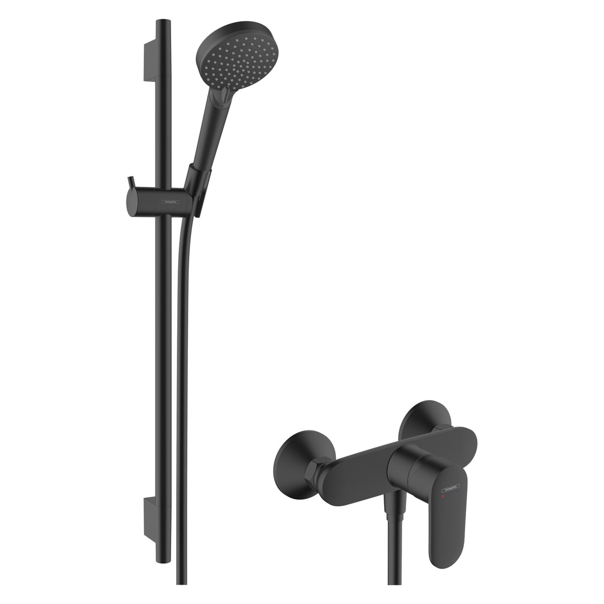 Hansgrohe Vernis Blend zuhanyrendszer, S Puro 65cm-es zuhanyrúd, matt fekete