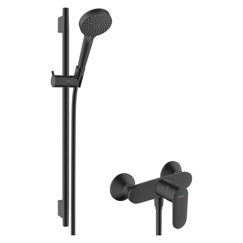 Hansgrohe Vernis Blend zuhanyrendszer, S Puro 65cm-es zuhanyrúd, matt fekete