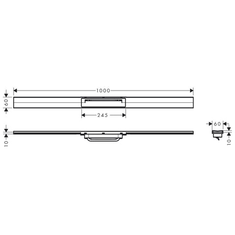 Hansgrohe RainDrain Flex zuhanylefolyó színkészlet 100 cm, formára vágható, szálcsiszolt bronz