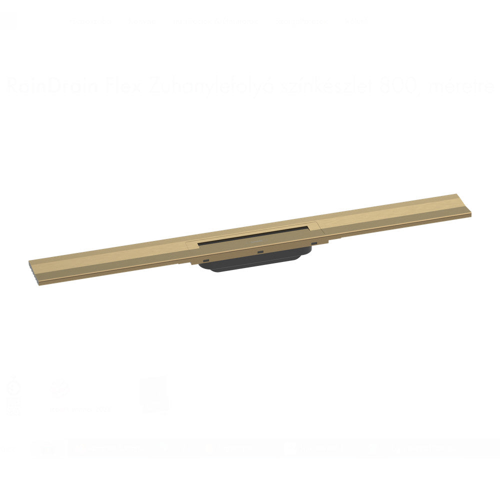 Hansgrohe RainDrain Flex zuhanylefolyó színkészlet 80 cm, formára vágható, fali, szálcsiszolt bronz