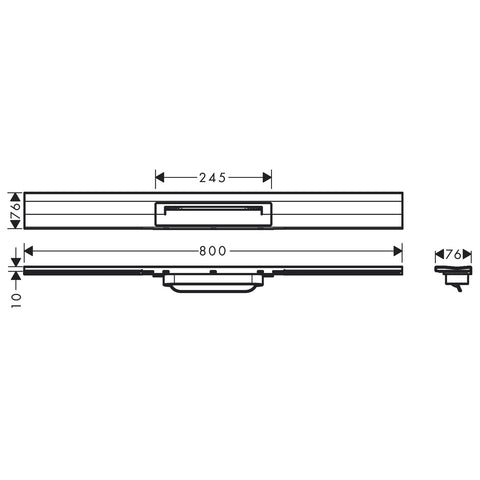 Hansgrohe RainDrain Flex zuhanylefolyó színkészlet 80 cm, formára vágható, fali, matt fekete