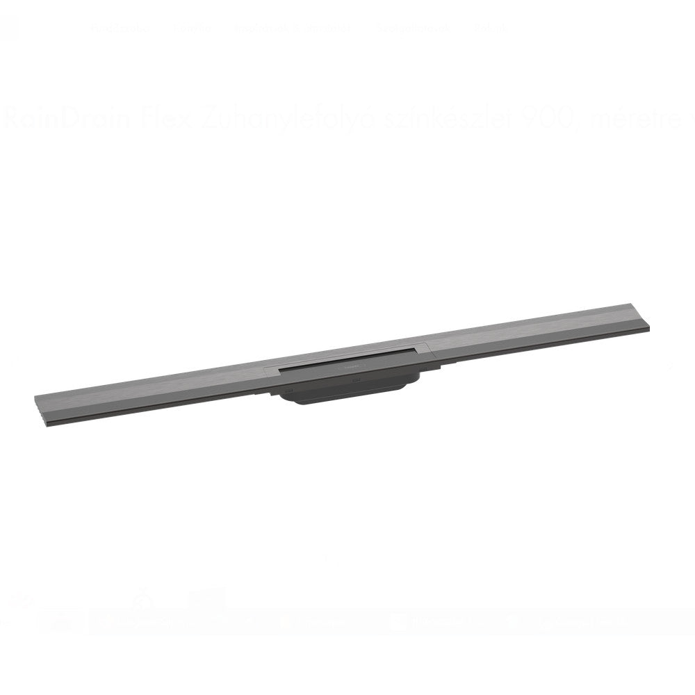 Hansgrohe RainDrain Flex zuhanylefolyó színkészlet 90 cm, formára vágható, fali, szálcsiszolt fekete
