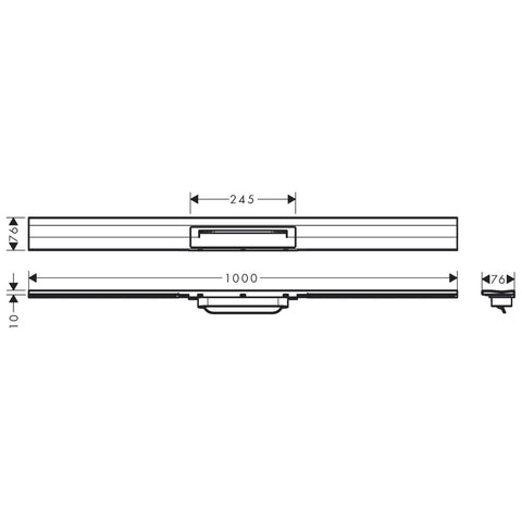 Hansgrohe RainDrain Flex zuhanylefolyó színkészlet 100 cm, formára vágható, fali, szálcs. fekete