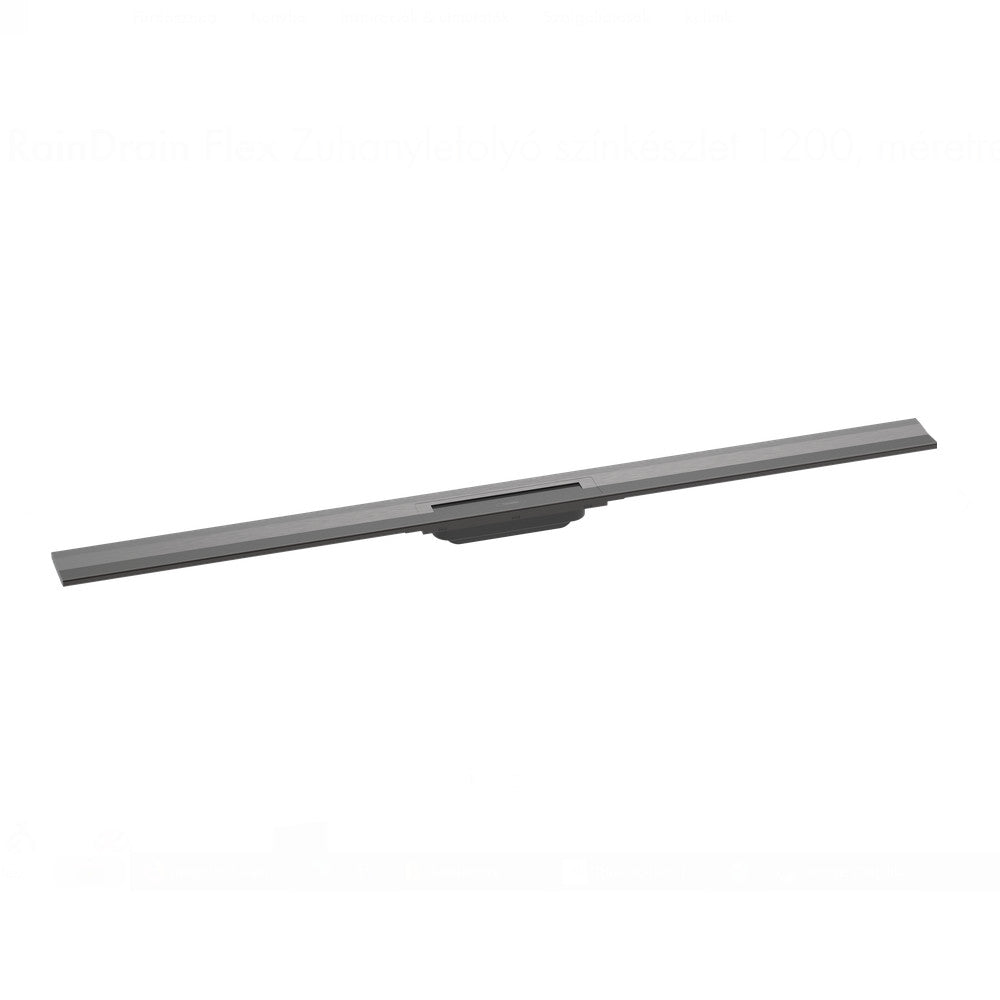 Hansgrohe RainDrain Flex zuhanylefolyó színkészlet 120 cm, formára vágható, fali, szálcs. fekete