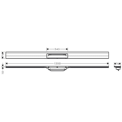 Hansgrohe RainDrain Flex zuhanylefolyó színkészlet 120 cm, formára vágható, fali, szálcs. fekete