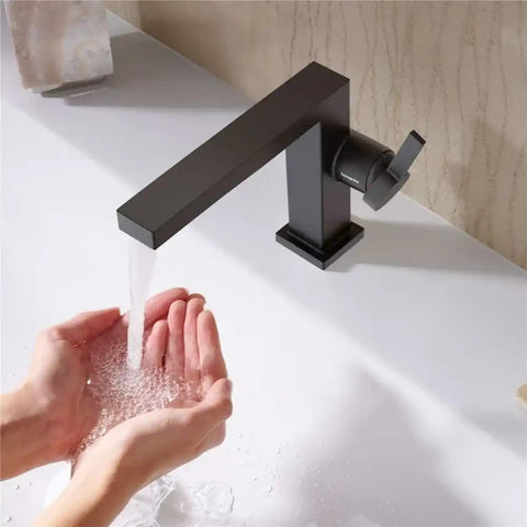 Hansgrohe Tecturis E mosdócsaptelep Fine 110, CoolStart, lefolyógarnitúra nélkül, matt fekete