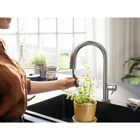 Hansgrohe Aqittura M91 Filtersystem konyhai csaptelep 210, kihúzható kifolyó, 1jet, sBox, matt fekete