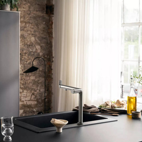Hansgrohe Aqittura M91 Filtersystem konyhai csaptelep 240, 1jet, rozsdamentes acél hatású