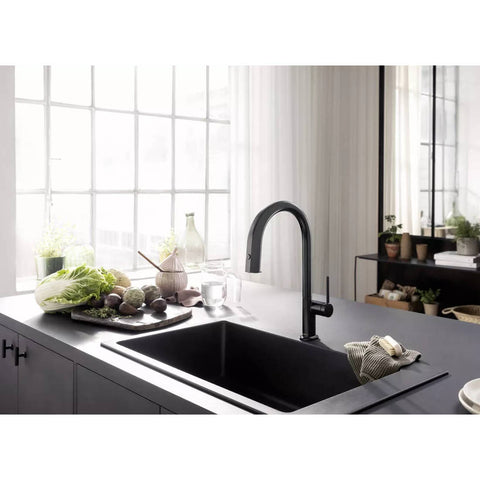 Hansgrohe Aqittura M91 Filtersystem konyhai csapt. 210, kihúzható kifolyó, 1jet, sBox, matt fekete