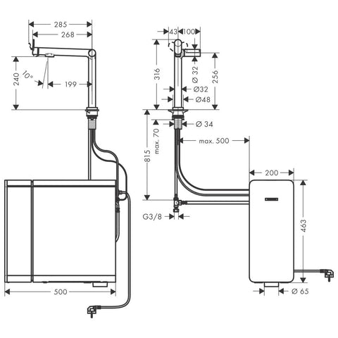 Hansgrohe Aqittura M91 Sodasystem konyhai csaptelep 240, 1jet