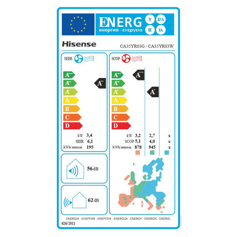 Hisense Easy Smart mono split klíma szett 3.4 kW (CA35YR03G/CA35YR03W)