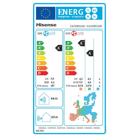 Hisense Easy Smart mono split klíma szett 5 kW (CA50XS1AG/CA50XS1AW)