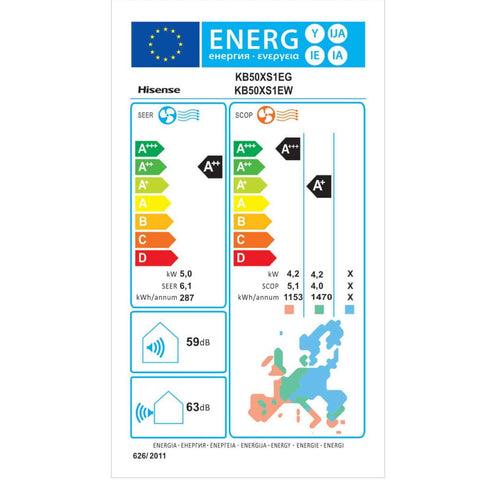 Hisense Wings Pro mono split klíma szett 5 kW (KB50XS1EG/KB50XS1EW)
