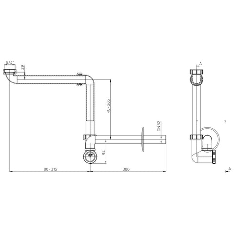 HL-137/30 Mosdószifon bútorba építh. NA32