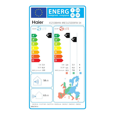 Haier Serene Black R32 mono split klíma szett 2.6 kW   (AS25SBBHRA-MB / 1U25DEBFRA-SH)