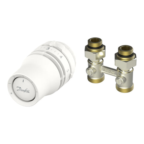 Danfoss H-idom szett egyenes - RLV-KB H-idom: 3/4”- 1/2” + Redia RA KLIKK fej
