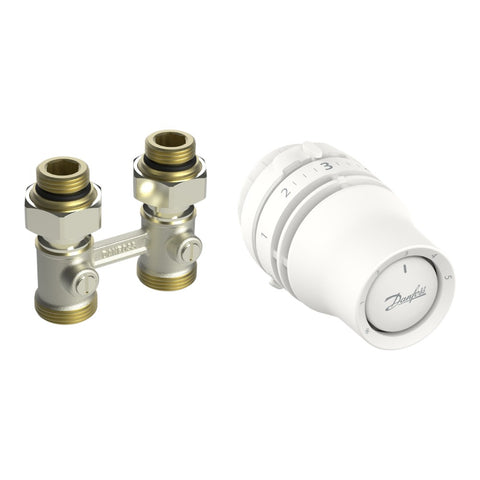 Danfoss H-idom szett egyenes - RLV-KB H-idom: 3/4”- 1/2” + Redia RA KLIKK fej