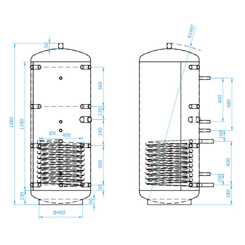 Install Storax HM1 puffertároló, 300l, 1 hőcserélős