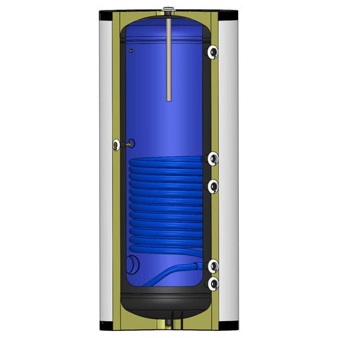 Install Watex indirekt tároló, 300l PU szigeteléssel, (hőcserélő 1,33 m2)