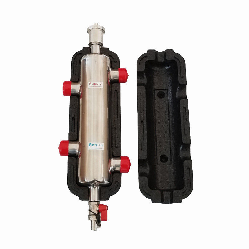 Install Xchange Hidraulikus váltó 5/4" - D89 inox 7200l/h (légtelenítővel,kazántöltővel,szigetelt)