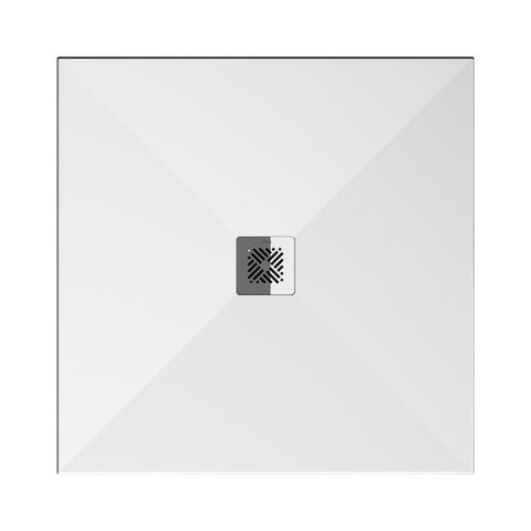 Jika Padana négyzet alakú zuhanytálca, 900x900 mm, matt fehér, rozsdamentes acél lefolyófedéllel