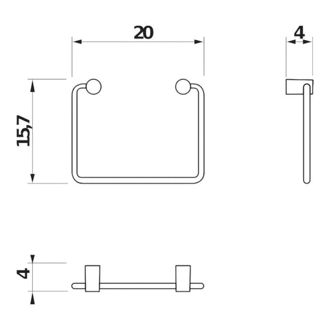 Jika Basic törölközőtartó gyűrű, 30cm, krómozott